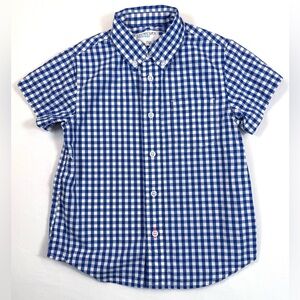 CREWCUTS Boys Blue Gingham Button‎ Down Shirt 3 Classic Check Preppy Coastal